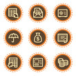 Banking web icons, vintage buttons Banking web icons, vintage buttons