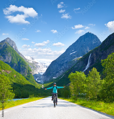 Photo: Mountain biker in Norway Mountain biker in Norway