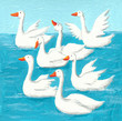A flock of swans