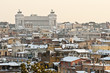 Rome's cityscape with snow Rome's cityscape with snow