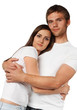 Foto: Portrait of a young beautiful couple in studio Portrait of a young beautiful couple in studio
