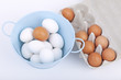 Studioaufnahme- frische Bio- Eier