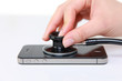 doctor examines a smart phone