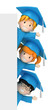 3D render of kids and blankboard