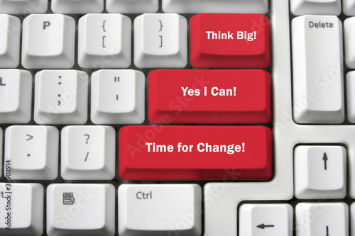 Photo: Computer Keyboard with Motivation Concepts Computer Keyboard with Motivation Concepts