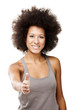 Beautiful Afro-American woman giving a handshake