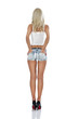 girl in sexy jeans shorts