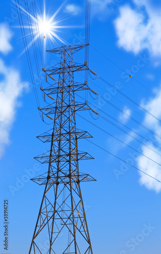 Foto: Electric post and sun Electric post and sun