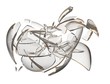 Fragments glass crashed apple. 3D rendering