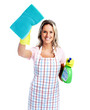Young smiling cleaner woman.