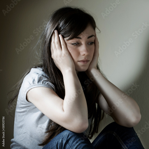 Photo: depressed teenage girl depressed teenage girl