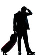 silhouette man business traveler man sad despair