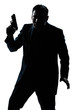 silhouette man portrait with gun