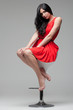 gorgeous brunette on chair