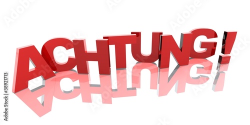 Illustration: 3D Buchstaben - ACHTUNG 3D Buchstaben - ACHTUNG