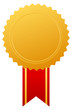 Gold blank medal, vector illustration