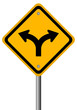 Fork in the road sign, vector illustration