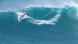 Windsurfer on Ocean Wave in Hawaii