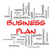 Red Caps Business Plan Word Cloud Concept