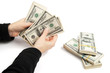 Woman hands count the dollars