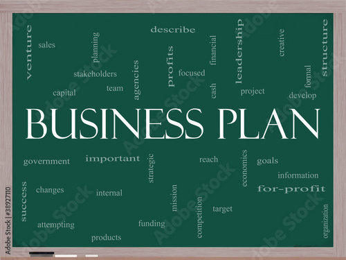 Illustration: Business Plan Word Cloud Concept on a Blackboard Business Plan Word Cloud Concept on a Blackboard