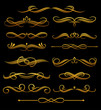 Golden vintage elements and borders