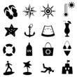 Beach, summer and nautical icons