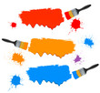 Paint brushes and paint banners. Vector illustration. Paint brushes and paint banners. Vector illustration.