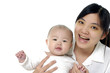 picture of happy mother with baby