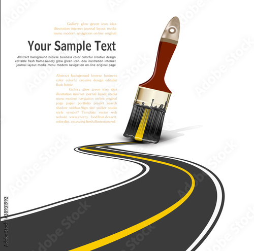 Vektor: brush drawing a paved road brush drawing a paved road