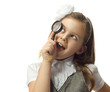 girl with magnifying glass