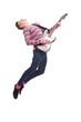 passionate guitarist jumps in the air passionate guitarist jumps in the air
