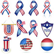 Presidential election vote ribbon and other elements