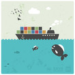 cargo transport - ocean freight - creative illustration