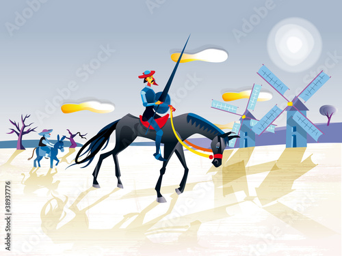 Vector: Don Quixote And Sancho Panza Don Quixote And Sancho Panza