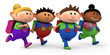 school children running school children running