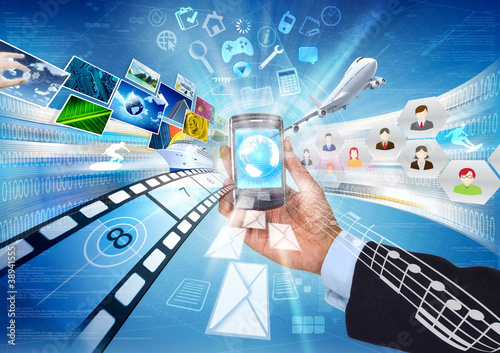 Illustration: Internet & Multimedia sharing with smartphone Internet & Multimedia sharing with smartphone