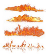 High resolution fire collection, isolated on white background