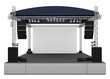 Front view of outdoor gig stage. 3D render