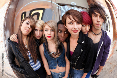 Photo: Group of Punks Fisheye Group of Punks Fisheye