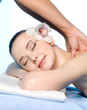 Girl having massage and pleasure