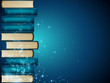 Heap of books on dark blue background
