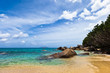 Beautiful seascape with blue sky and clouds