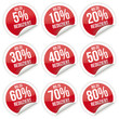 Sticker / Aufkleber / Prozent / Rot
