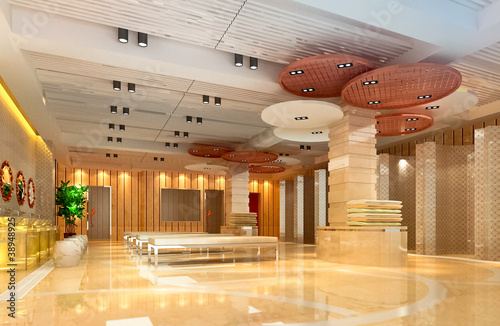 Illustration: 3d modern hall,corridor 3d modern hall,corridor