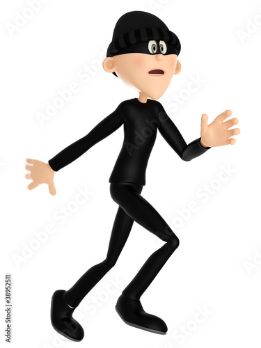 Illustration: thief running thief running