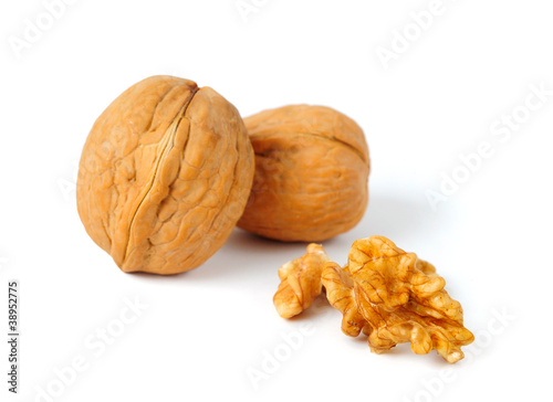 Photo: Walnut Composition on White Background Walnut Composition on White Background