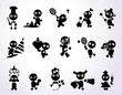 Vector: Black funny people icons Black funny people icons