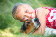 girl with dog