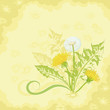 Flowers on a brown and yellow background